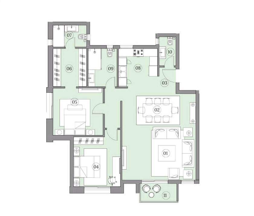 Floor plan for apartment at HAPTown