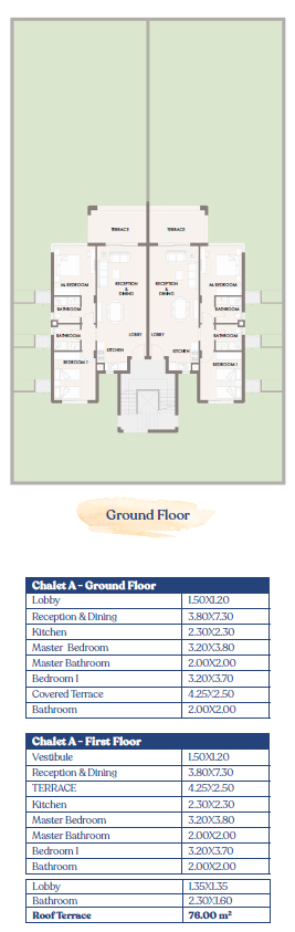 Floor plan for chalet at Hacienda West
