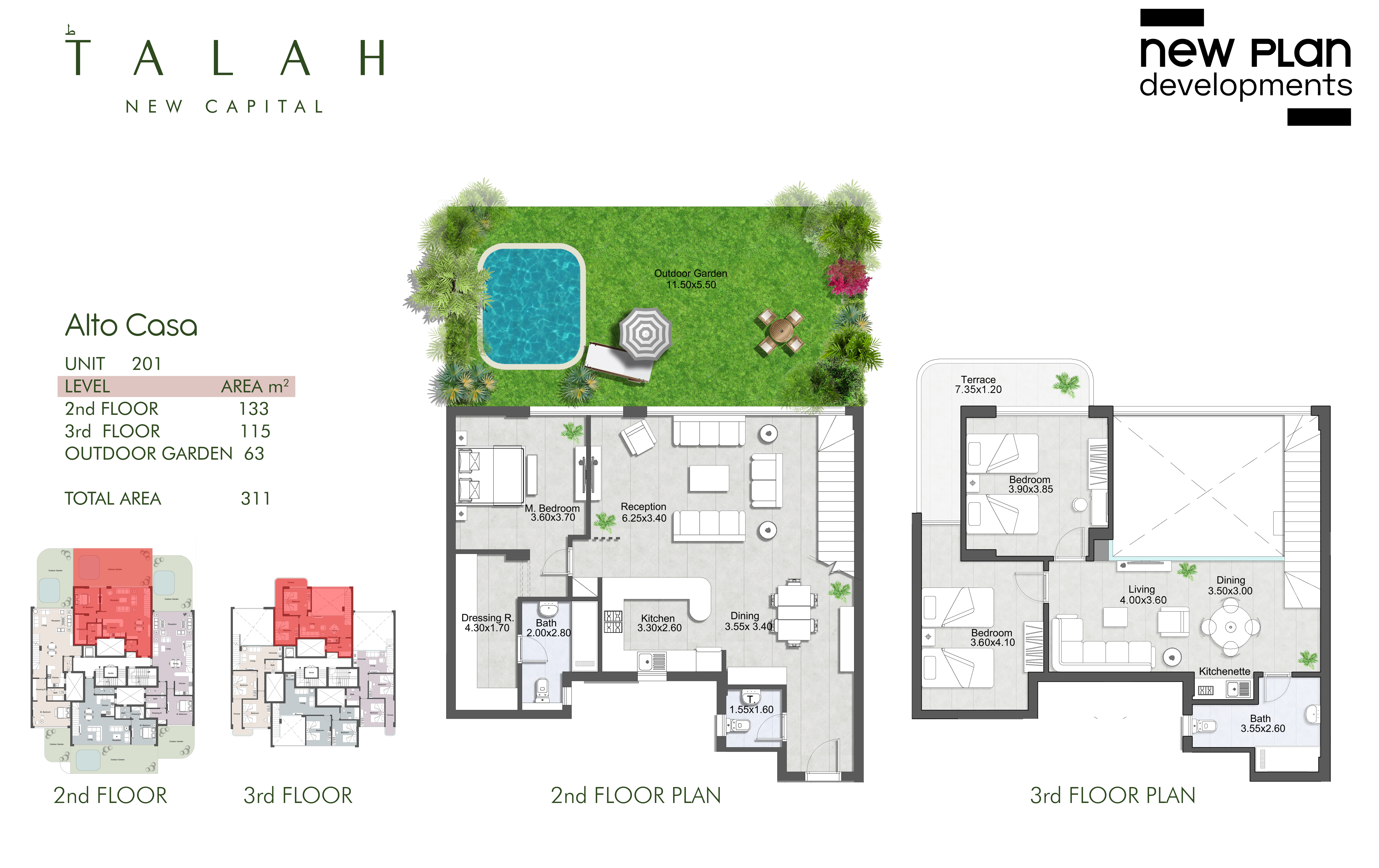 Floor plan for duplex at Talah