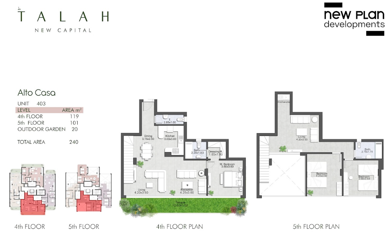 Floor plan for duplex at Talah