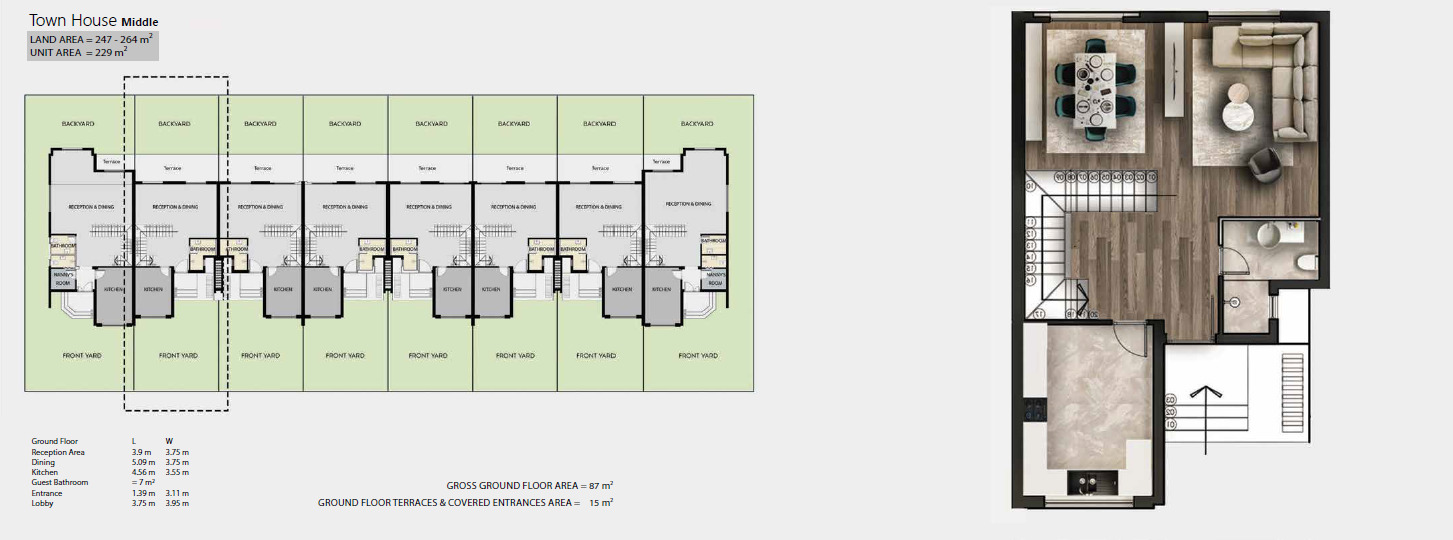 Floor plan for townhouse at V levels