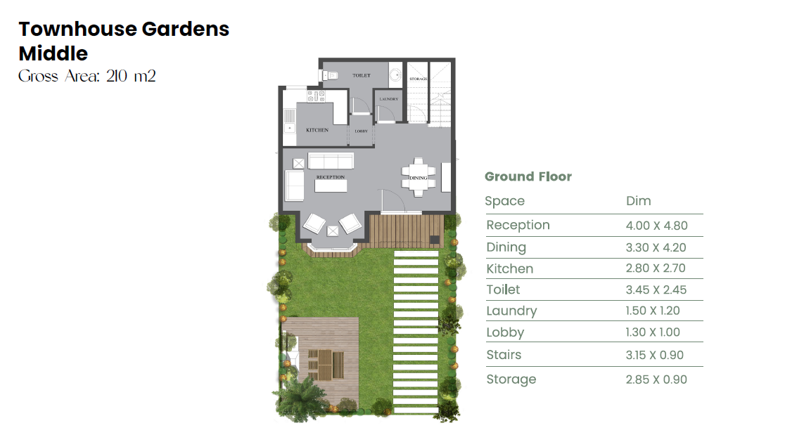 Floor plan for townhouse at Mountain View Chillout Park