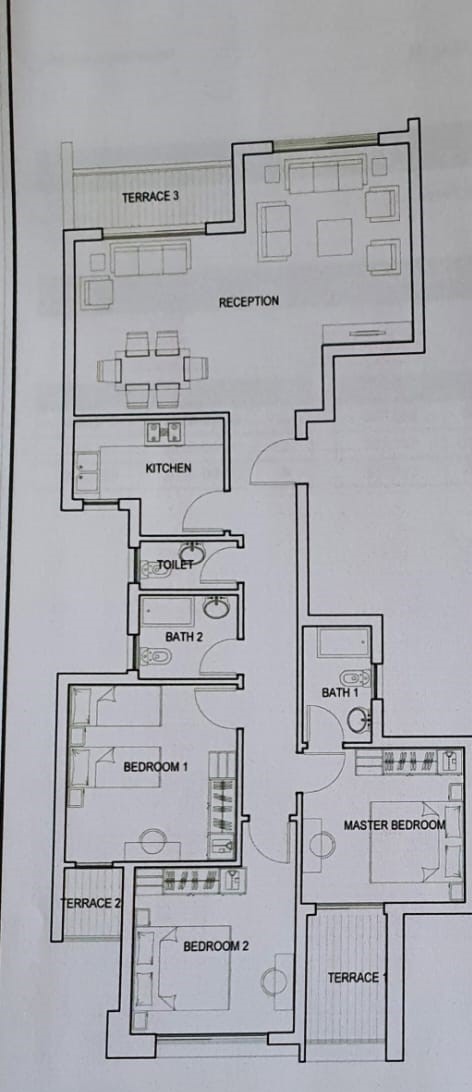 Floor plan for apartment at Taj City