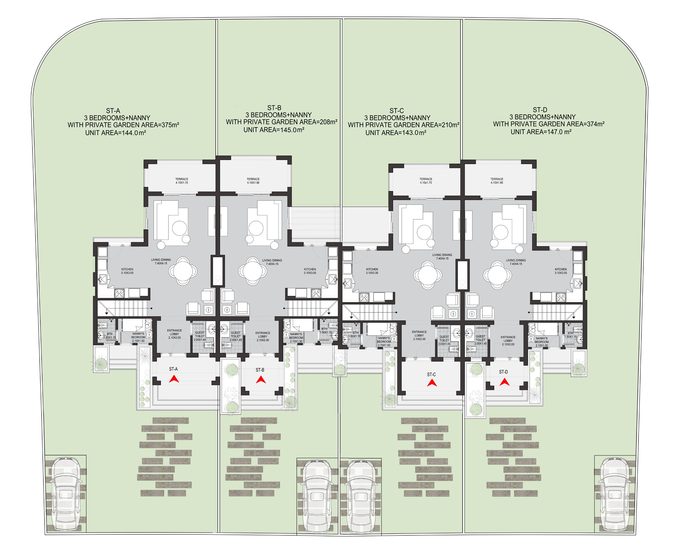 Floor plan for townhouse at Sabina