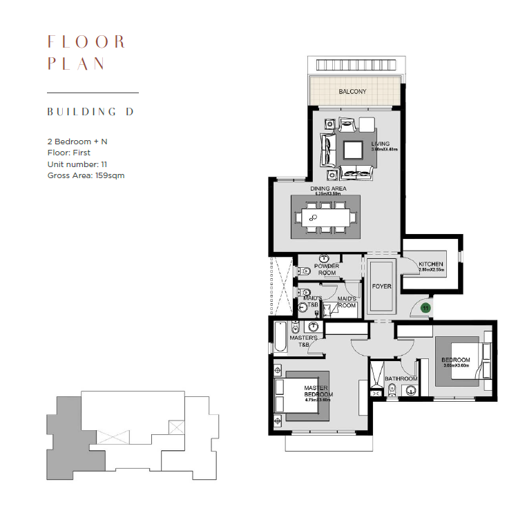 Floor plan for apartment at The Estates Residence