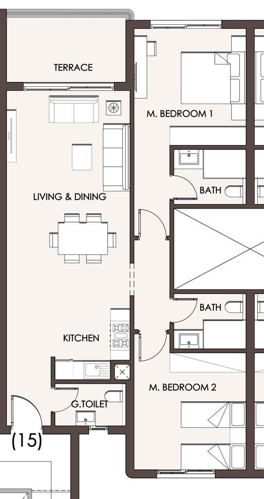 Floor plan for chalet at Hacienda West