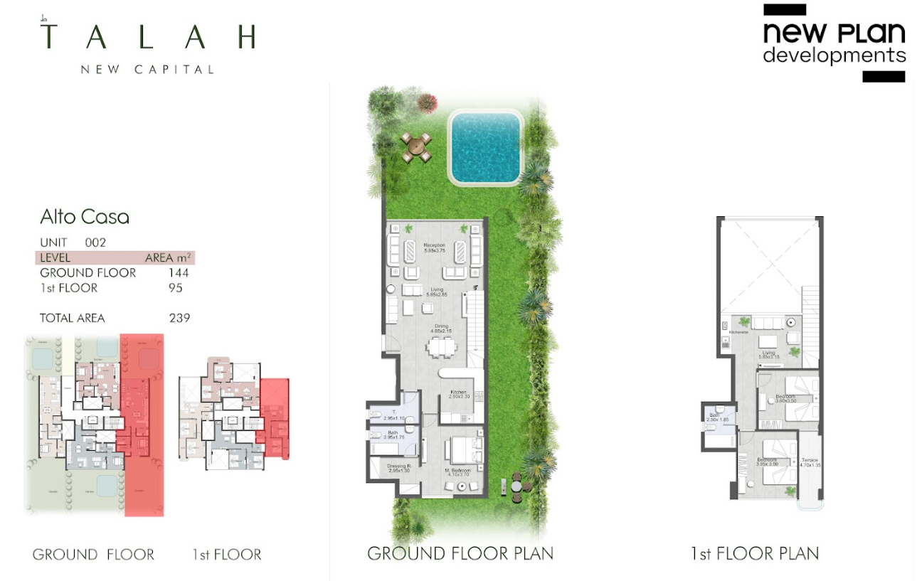 Floor plan for duplex at Talah
