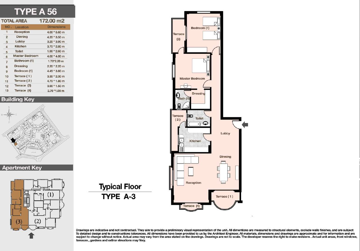Floor plan for apartment at Diar II
