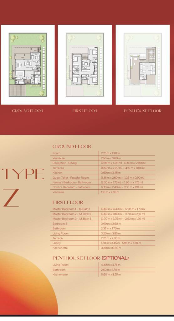 Floor plan for villa at Badya