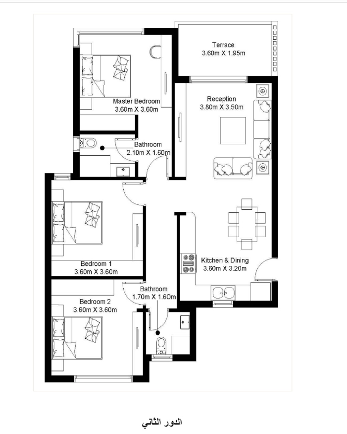 Floor plan for chalet at Hyde Park North - Seashore