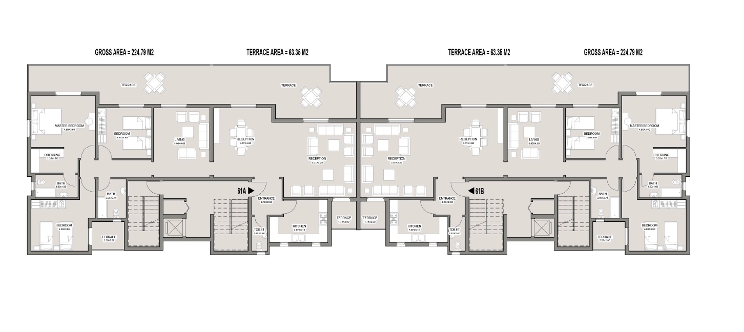 Floor plan for duplex at Taj City