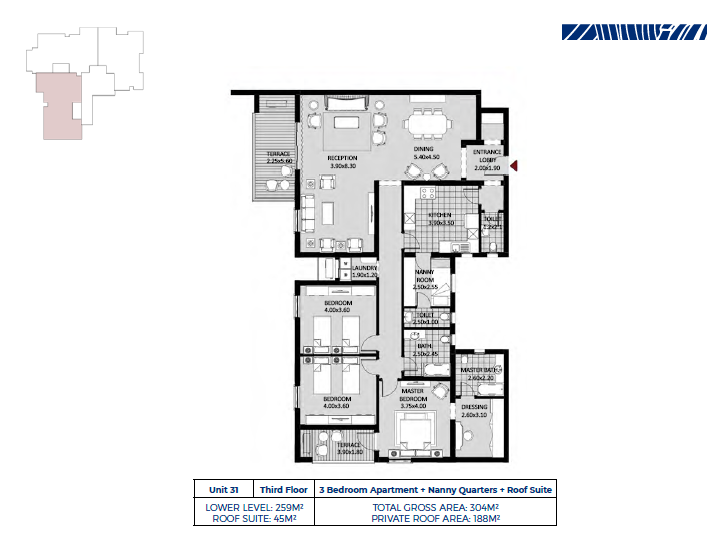 Floor plan for apartment at October Plaza