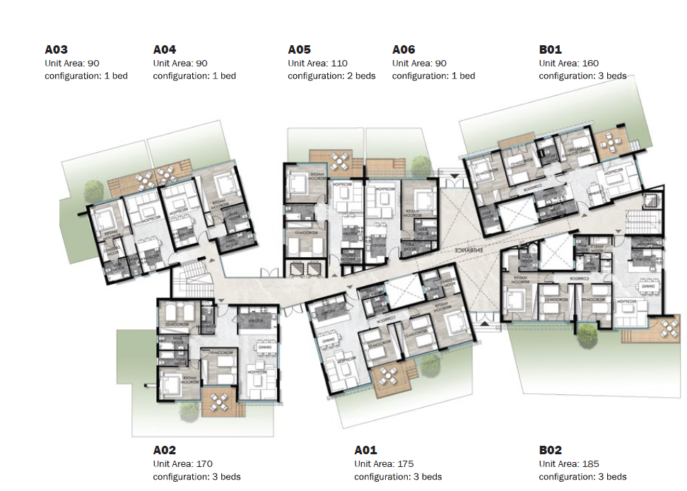 Floor plan for apartment at Leaves