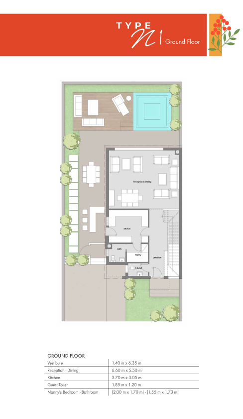 Floor plan for villa at Badya