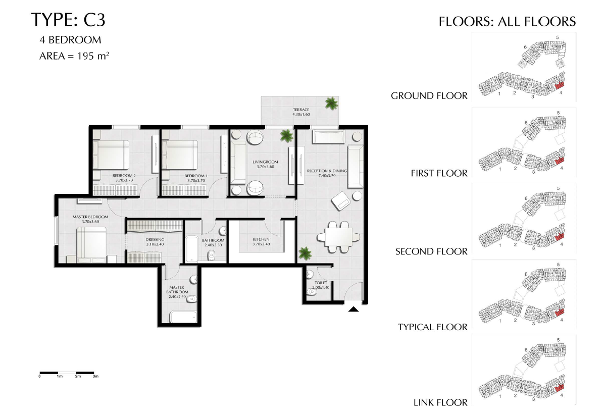 Floor plan for apartment at Tonino Lamborghini Residences