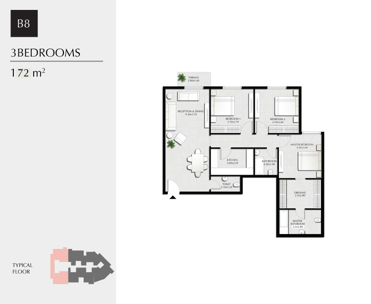 Floor plan for apartment at Tonino Lamborghini Residences