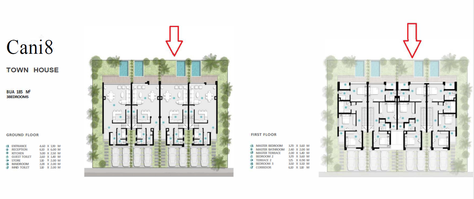 Floor plan for townhouse at Azha North Coast