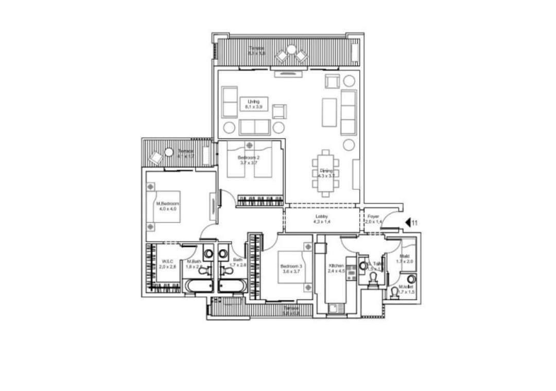 Floor plan for apartment at DISTRICT 5