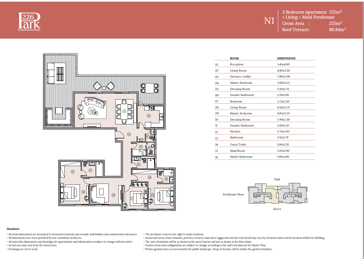Floor plan for penthouse at Haptown Park 226