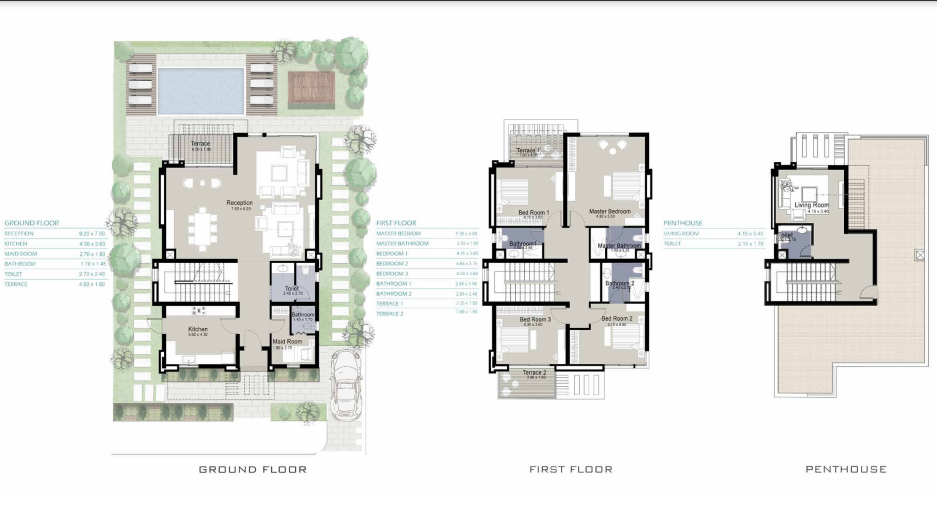Floor plan for villa at Marina 8