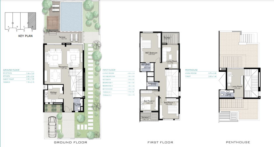 Floor plan for townhouse at Marina 8