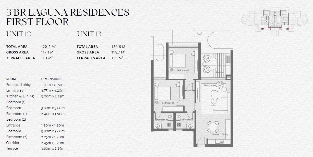 Floor plan for apartment at The Med