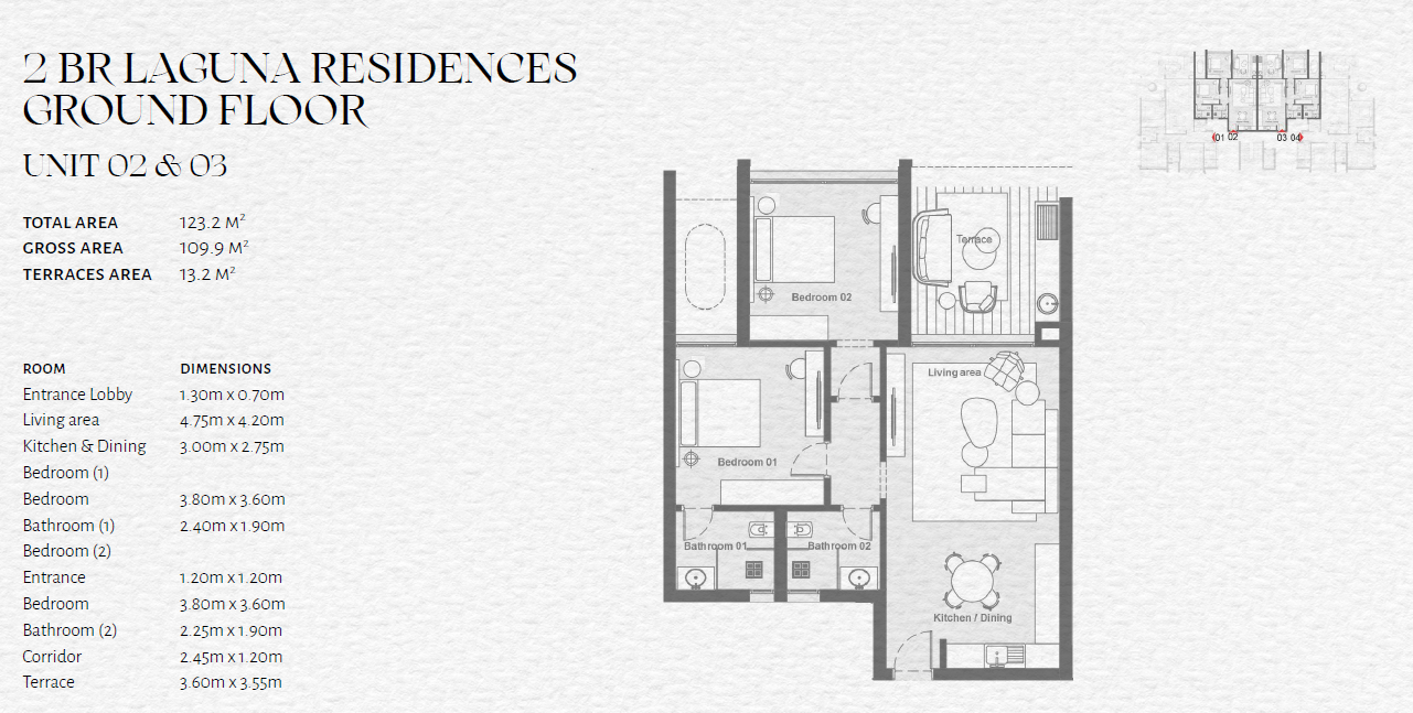 Floor plan for apartment at The Med