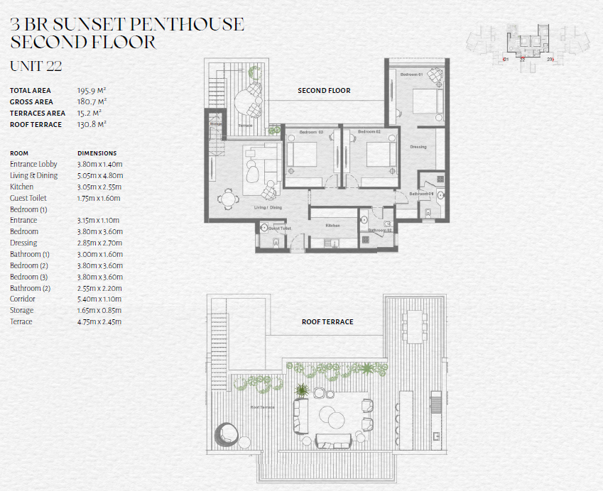 Floor plan for villa at The Med