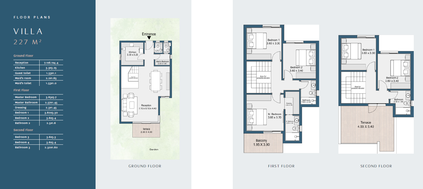 Floor plan for villa at Rivers