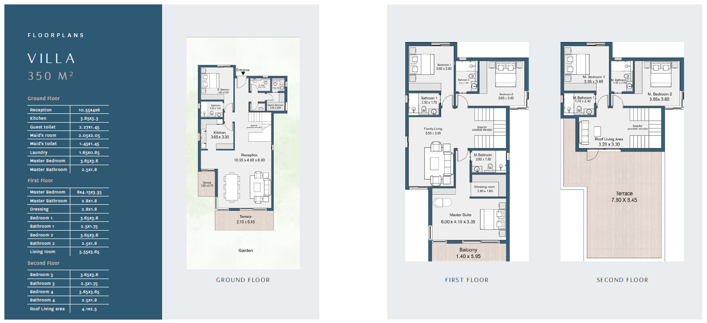 Floor plan for villa at Rivers
