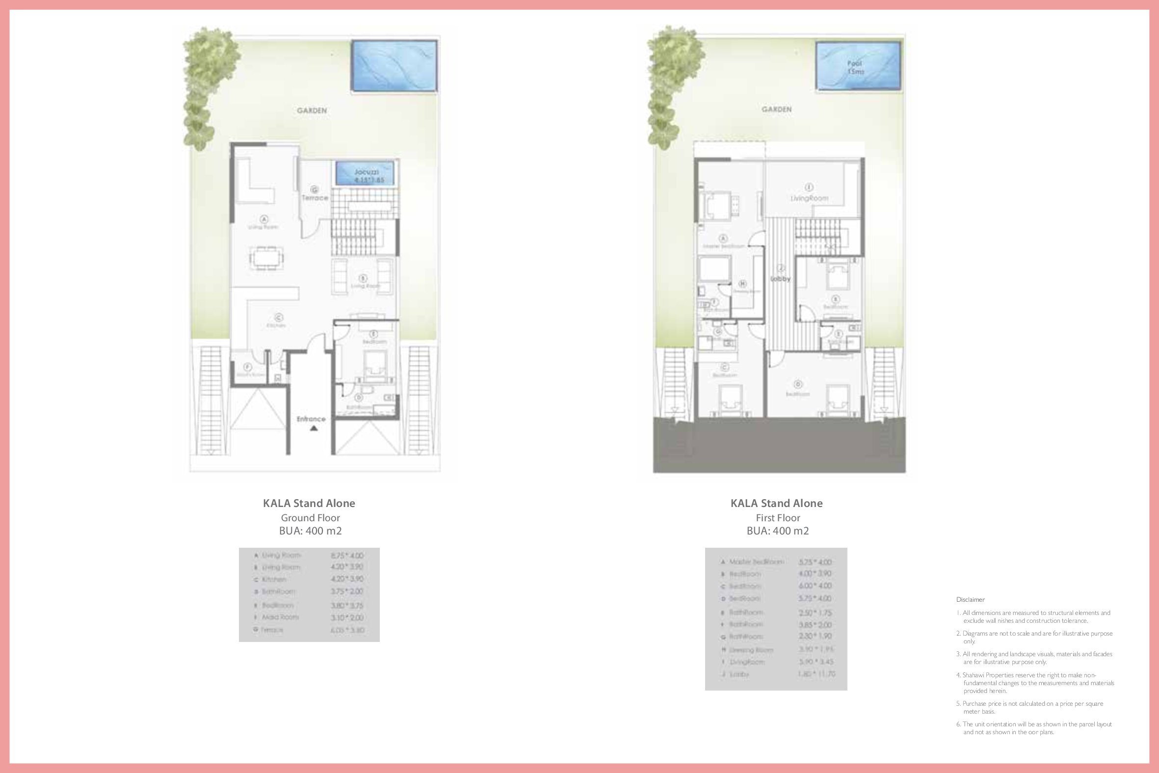 Floor plan for villa at Pali North Coast