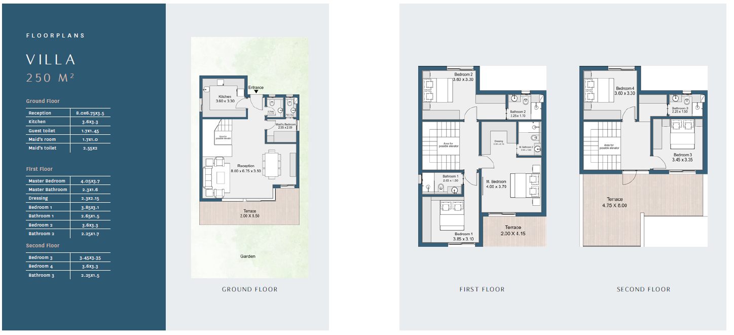 Floor plan for villa at Rivers