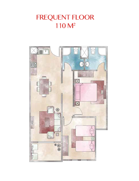 Floor plan for apartment at Lasirena Palm Beach