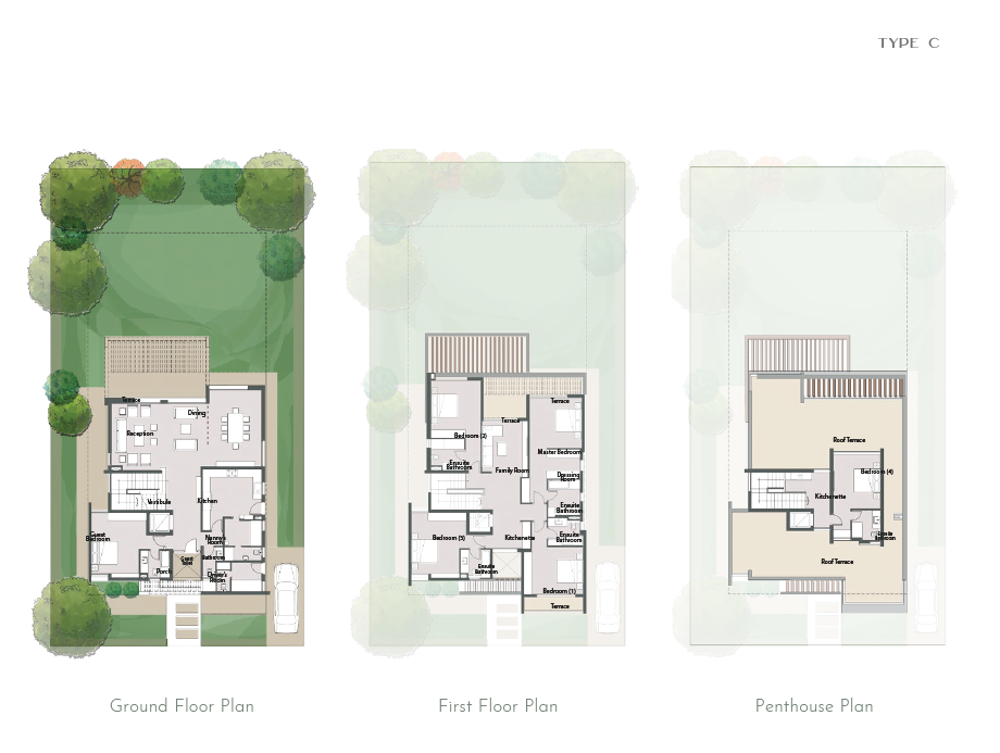Floor plan for villa at Palm Hills New Cairo