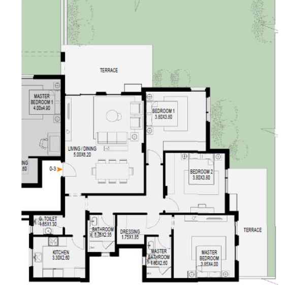 Floor plan for apartment at O West Orascom
