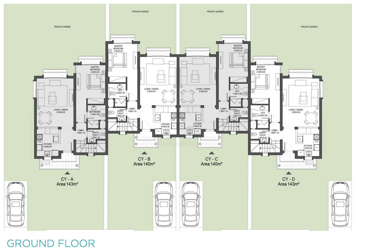 Floor plan for townhouse at Cyan