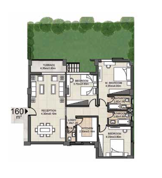 Floor plan for apartment at Granda Life