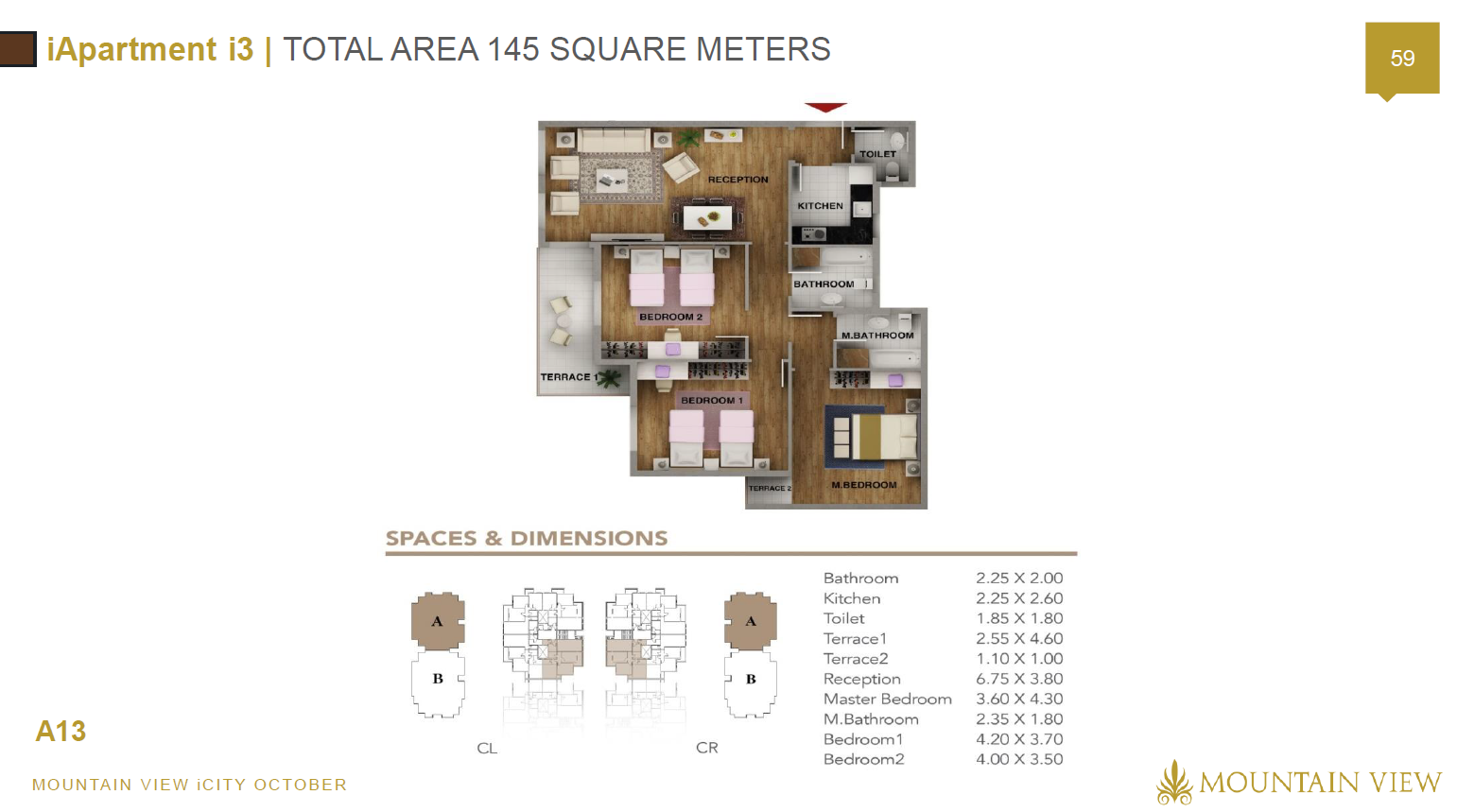 Floor plan for apartment at Mountain View iCity October