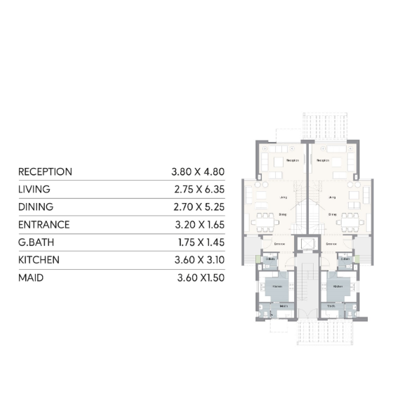 Floor plan for apartment at Telal East