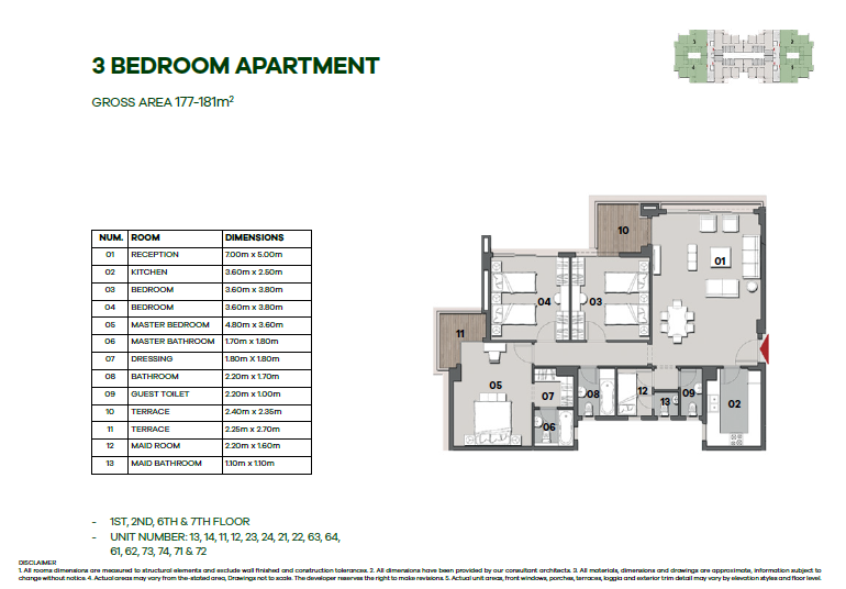 Floor plan for apartment at Il Bosco New Capital