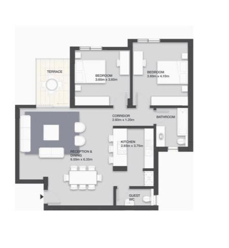 Floor plan for apartment at VYE SODIC