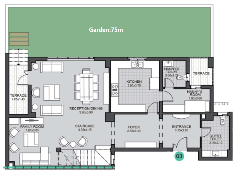 Floor plan for duplex at Sky Condos