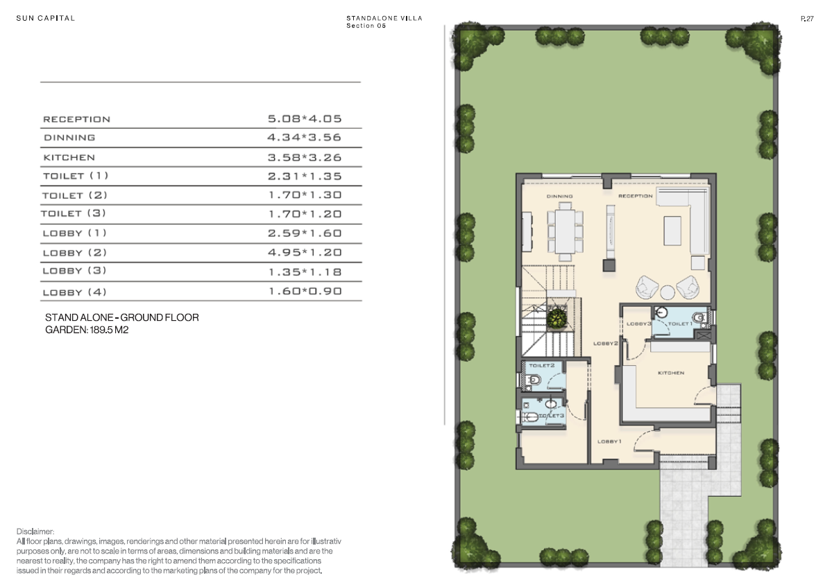 Floor plan for villa at Sun Capital