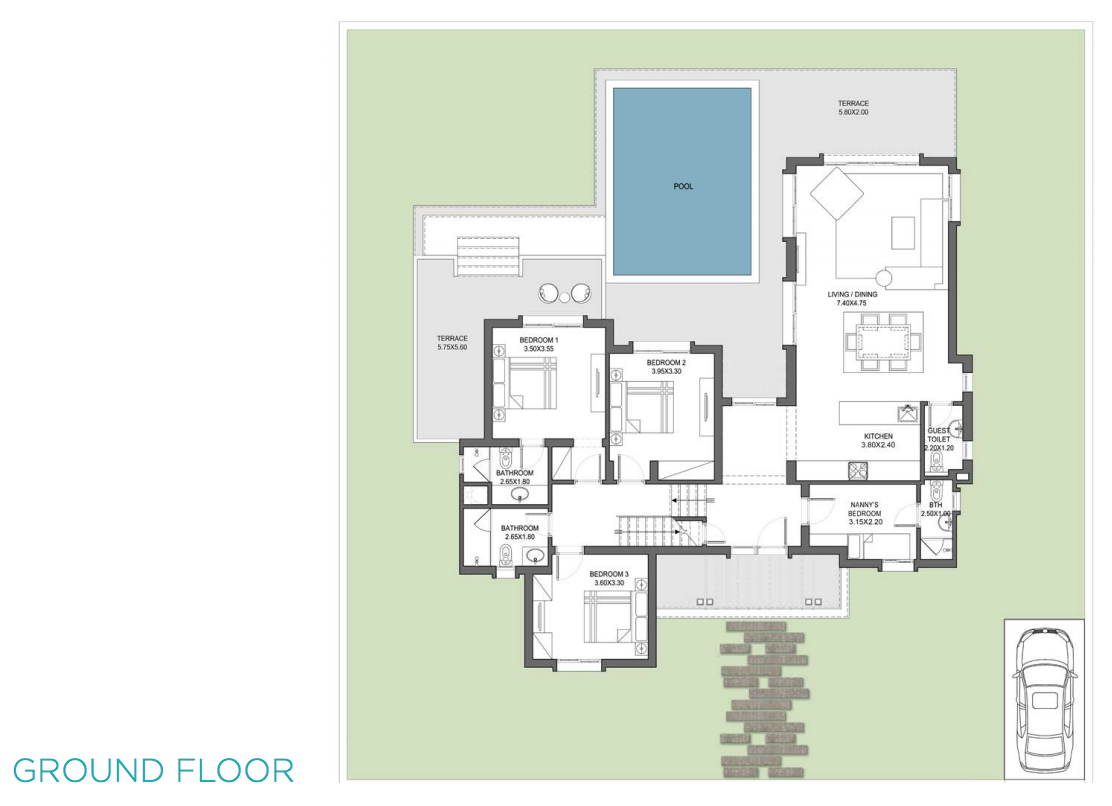 Floor plan for villa at Cyan