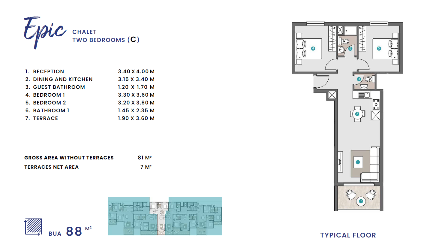 Floor plan for chalet at D.O.S.E