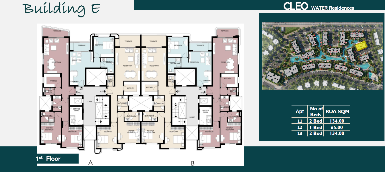 Floor plan for apartment at Palm Hills New Cairo