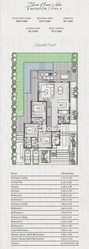 Floor plan for villa at The Med