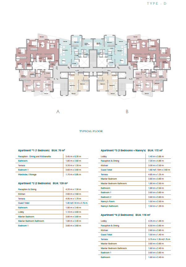 Floor plan for apartment at Palm Hills New Cairo
