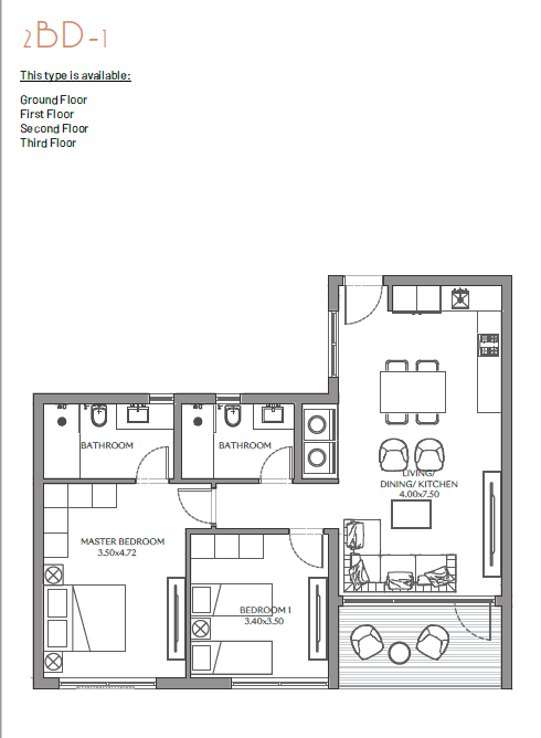 Floor plan for apartment at June