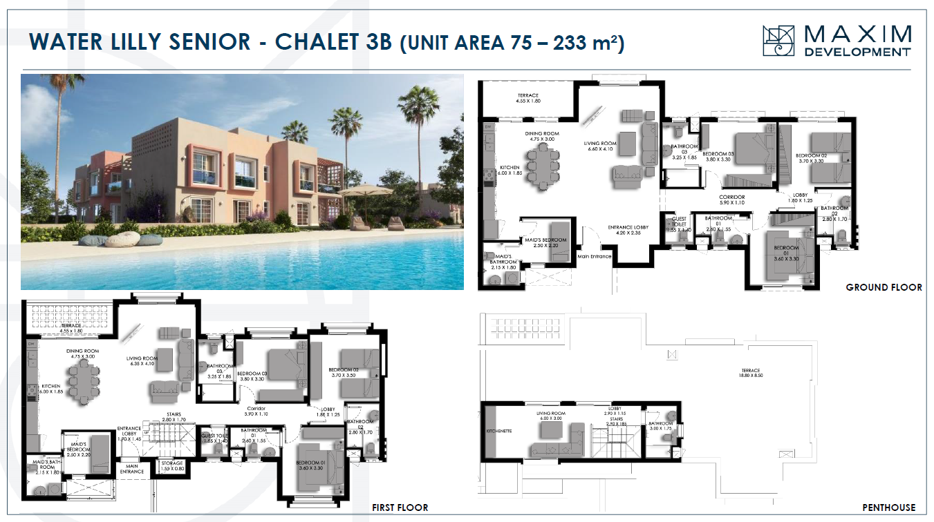 Floor plan for chalet at Bo Island